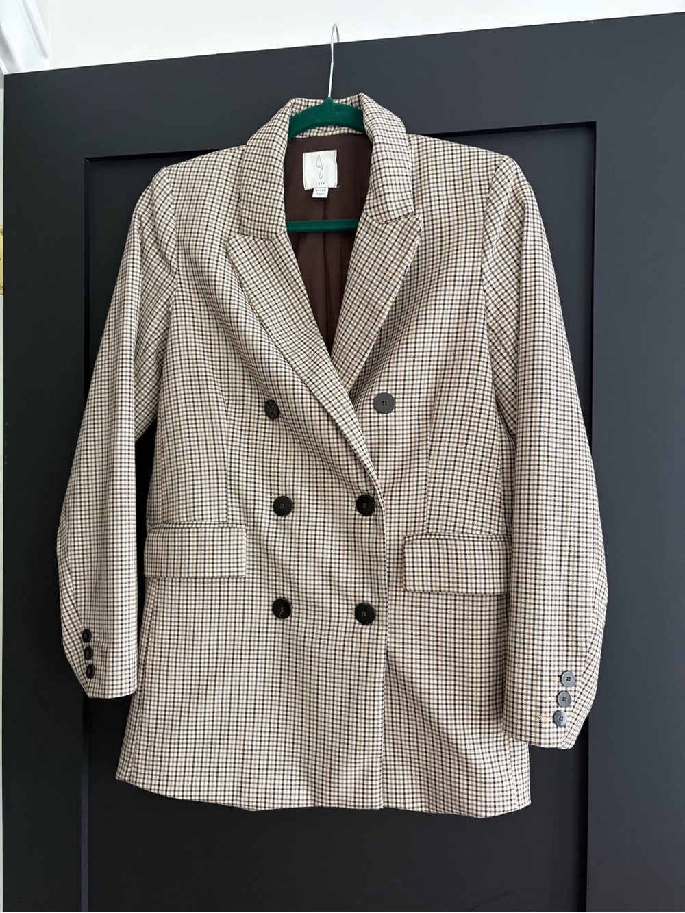 Joie Plaid Double-Breasted Blazer